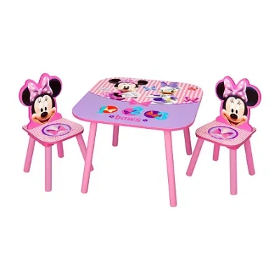 Disney Minnie Mouse Kids Table And Chair Set In Pink
