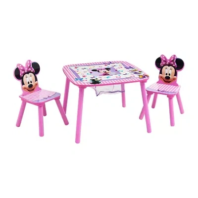 Disney Minnie Mouse Kids Table And Chair Set With Storage In Pink