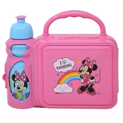 Disney Minnie Mouse Lunch Box Combo With Water Bottle Kids Set In Pink