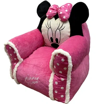 Disney Minnie Mouse Polka Dotted Toddler Figural Small Classic Bean Bag In Pink