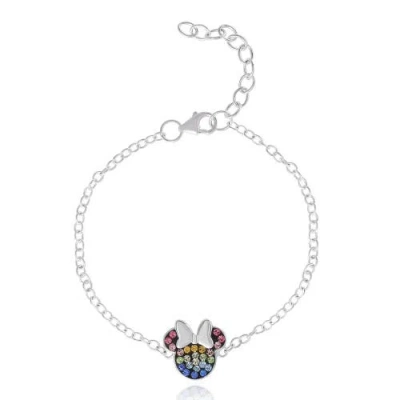 Disney Minnie Mouse Rainbow Crystal Bracelet In Multi