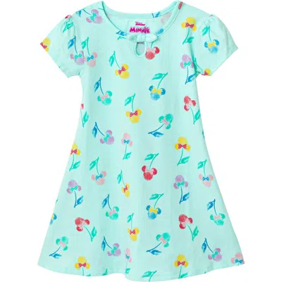 Disney Kids'  Minnie Mouse Short Sleeve Skater Dress In Blue