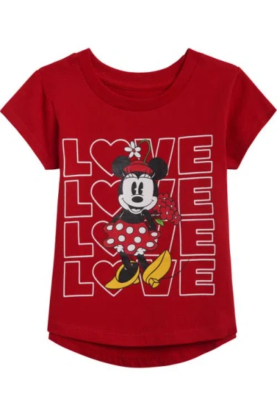 Disney Babies'  Minnie Mouse Short Sleeve T-shirt In Red