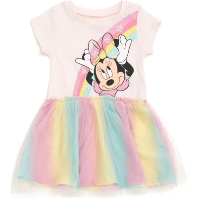 Disney Kids'  Minnie Mouse Short Sleeve Tutu Dress In Multi