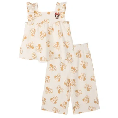 Disney Kids'  Minnie Mouse Sleeveless 2-piece Tank Top And Pants Set In Neutral