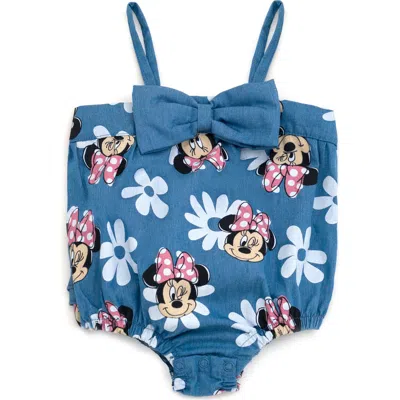 Disney Babies'  Minnie Mouse Sleeveless Bubble Romper In Blue