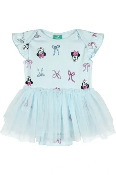 Disney Babies'  Minnie Mouse Tutu Bodysuit In Blue