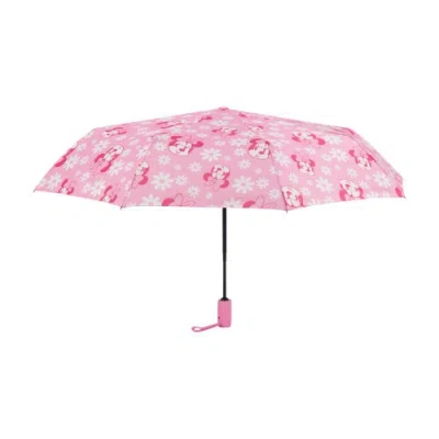 Disney Minnie Mousefloral Umbrella, 39 Inch Arc, Pink  Compact, Lightweight & Travel-friendly In Brown