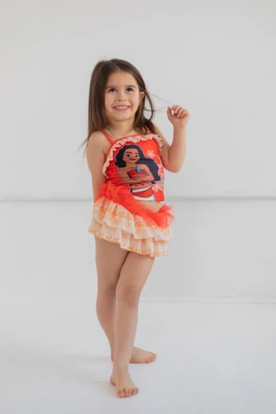 Disney Kids'  Moana 2-piece Swimwear Tankini And Skirt Set In Multi