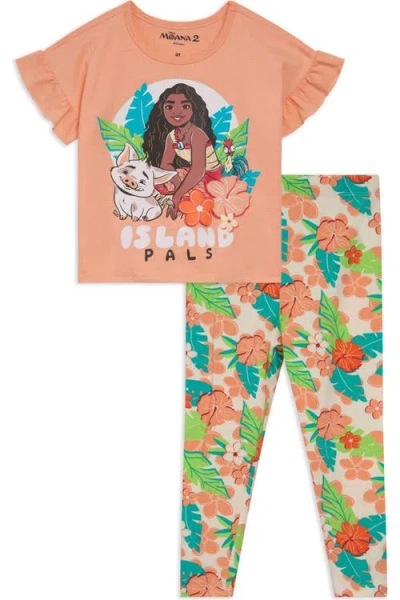 Disney Kids'  Moana 2-piece T-shirt And Leggings Set In Multi