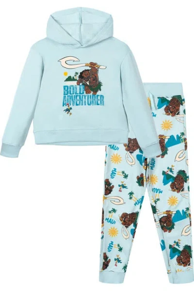 Disney Kids'  Moana Maui Fleece 2-piece Hoodie And Pants Set In Blue