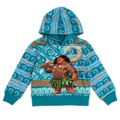 Disney Kids'  Moana Maui Fleece Hooded Sweatshirt In Blue
