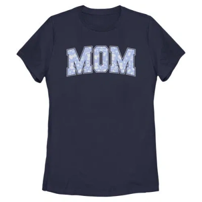Disney Mom Collegiate Pattern  Graphic T-shirt In Blue