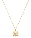 Disney Mother Of Pearl Mickey Mouse Pendant Necklace In Gold
