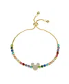 Disney Multi-color Crystal And Cubic Zirconia Mickey Mouse Bracelet In Gold