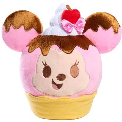 Disney Munchlings Squeeze-a-munch Strawberry Sundae Waffle Bowl Minnie Mouse 10-inch Plush In Pink