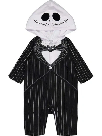 Disney Kids'  Nightmare Before Christmas Jack Skellington Cosplay Hooded One Piece Jumpsuit In Black