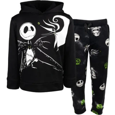 Disney Kids'  Nightmare Before Christmas Jack Skellington Fleece Hoodie & Pants Set In Black