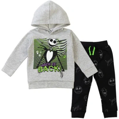 Disney Kids'  Nightmare Before Christmas Jack Skellington Fleece Hoodie & Pants Set In Gray
