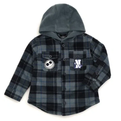 Disney Kids'  Nightmare Before Christmas Jack Skellington Hooded Shacket In Black