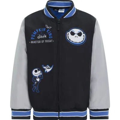 Disney Kids'  Nightmare Before Christmas Varsity Bomber Jacket In Black
