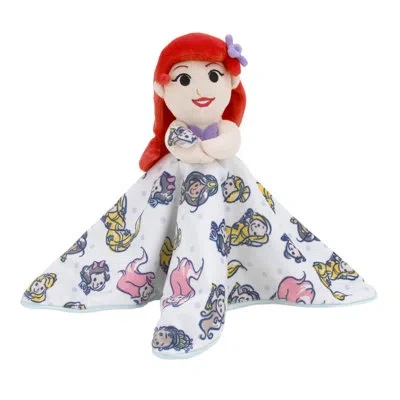 Disney Nojo  Ariel And Princess White And Aqua Lovey Security Blanket In White;yellow;pink