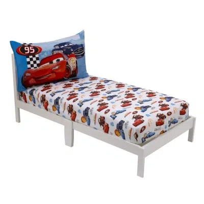 Disney Nojo  Cars Radiator Springs Lightning Mcqueen 2 Piece Toddler Sheet Set Fitted Bottom Sheet An In Blue