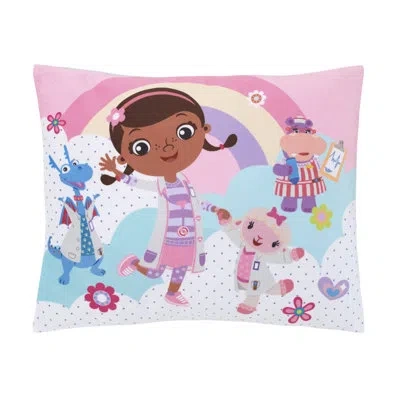 Disney Nojo  Doc Mcstuffins Cuddle Team Rainbows And Clouds Super Soft Toddler Pillow