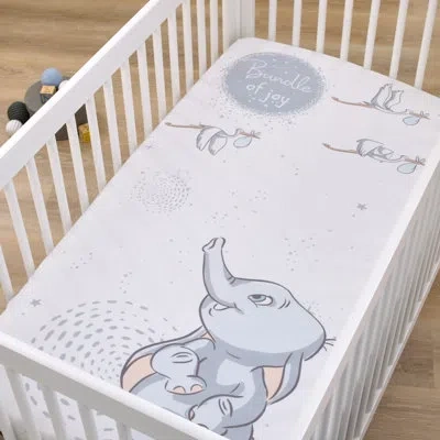 Disney Nojo  Dumbo Sweet Little Fitted Crib Sheet In Blue
