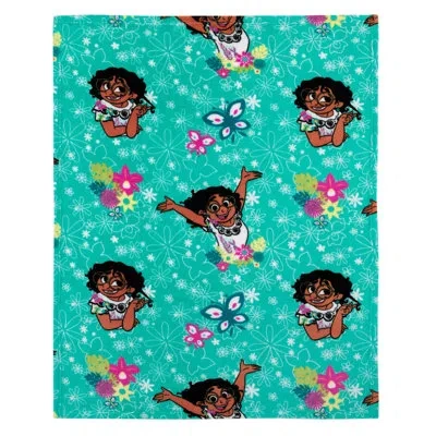Disney Nojo  Encanto Tropical Delight Mirabel, Flowers, And Butterflies Toddler Blanket In Brown;pink