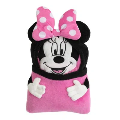 Disney Nojo  Let's Party Minnie Mouse Character Shaped Toddler Blanket In Pink