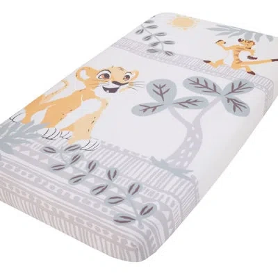 Disney Nojo  Lion King Fitted Crib Sheet In Gold;ivory;teal