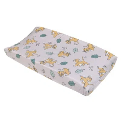 Disney Nojo  Lion King Simba Future King Super Soft Changing Pad Cover In Gold;white;blue