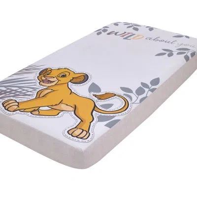 Disney Nojo  Lion King Simba Tan, Sage, Gold And White "wild About You" Nursery Photo Op Fitted Crib