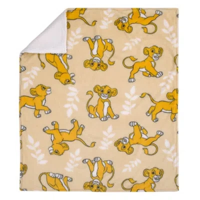 Disney Nojo  Lion King Tan, Beige And White Simba Super Soft Sherpa Baby Blanket