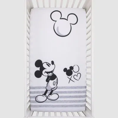 Disney Nojo  Mickeymouse Fitted Crib Sheet In White
