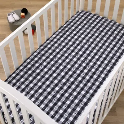 Disney Nojo  Mickeymouse Fitted Mini Crib Sheet In Black;white;gray