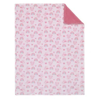 Disney Nojo  Minnie Mouse Baby Blanket And Security Blanket 2-piece Gift Set In Pink