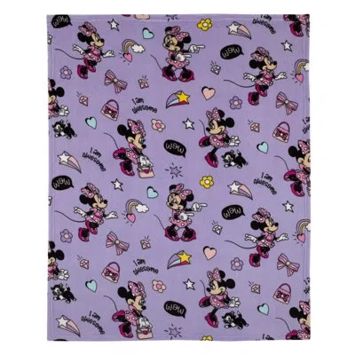 Disney Nojo  Minnie Mouse I Am Awesome Daisy Duck, Toddler Blanket In Lavender