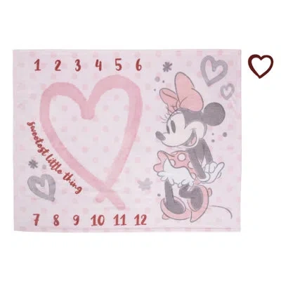 Disney Nojo  Minnie Mouse Super Soft Milestone Baby Blanket In Pink Rose
