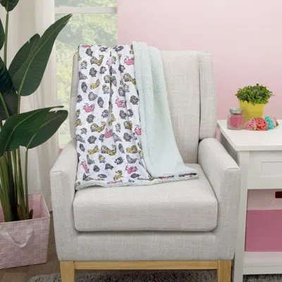 Disney Nojo  Princess Dot Super Soft Baby Blanket With Sherpa Back In Pink