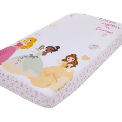 Disney Nojo  Princess Make A Wish Pink, White And Yellow "once Upon A Time" Nursery Photo Op Fitted C In White;yellow;pink