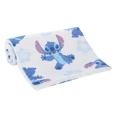 Disney Nojo  Stitch Sherpa Baby Blanket, Blue