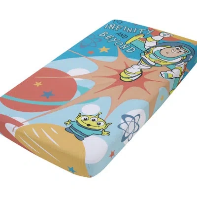 Disney Nojo  Toy Story Buzz Lightyear 100% Cotton Photo Op Fitted Crib Sheet In Blue