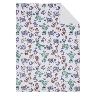 Disney Nojo  Toy Story Play All Day Sherpa Baby Blanket - Woody, Buzz, Rex, Wheezy, And Hamm, Teal, B In Blue,white