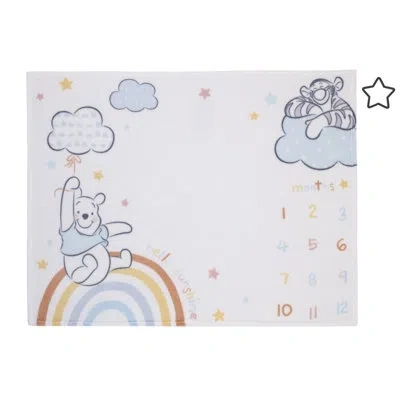 Disney Nojo  Winnie The Pooh Milestone Baby Blanket In Blue;white;gray
