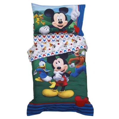 Disney Nojo Mickeymouse Big Adventures 4 Piece Toddler Bedding Set In Blue;red;yellow