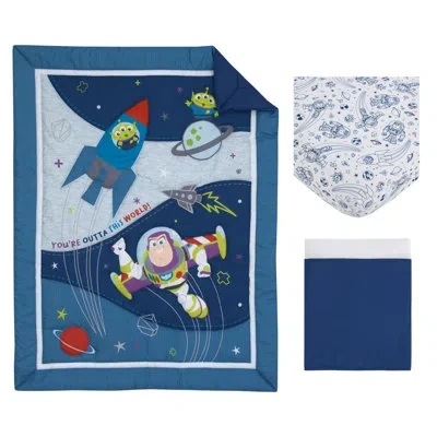 Disney Nojo Toy Story Outta This World 3 Piece Crib Bedding Set In Blue;green;red