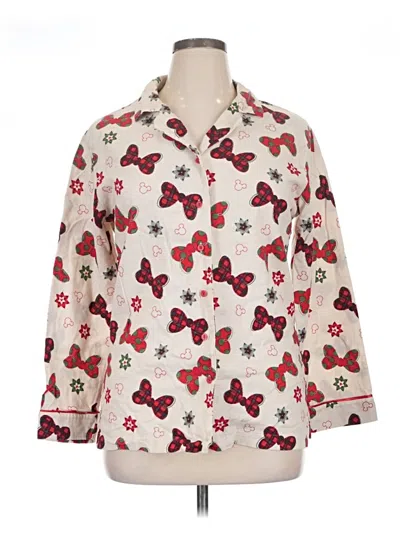 Pre-owned Disney Parks 3/4 Sleeve Blouse In White