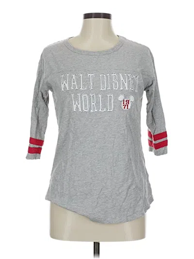 Pre-owned Disney Parks 3/4 Sleeve T-shirt In Gray